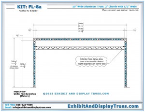 Front View dimensions for FL_8a Finish Line Truss Systems. Wider FL_8. 10" wide Triangular Truss.