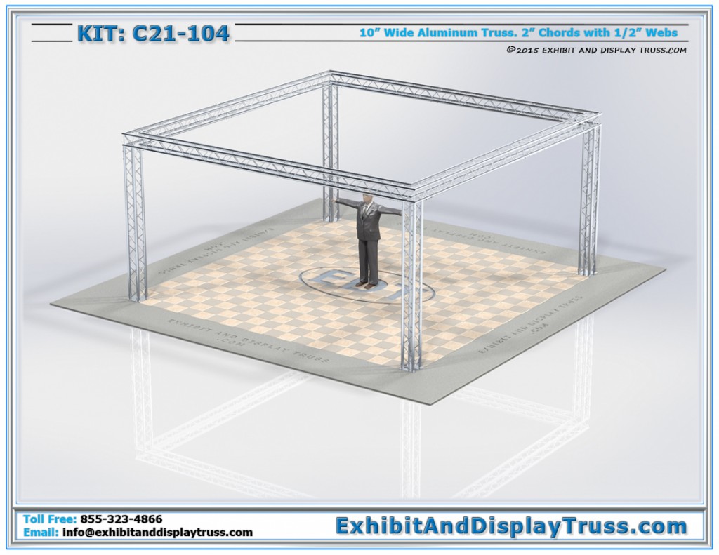 20'x20' Perimeter Aluminum Truss Trade Show Booth. Standard Booth Type