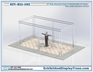 Flat Packing Trade Show Systems B21_102. Made with 10" wide aluminum ladder truss.