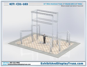 Large Truss Tower Lighting C31_103. Triangle Truss. Media Tower for Banners.
