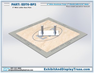 Mini Truss Part EDT6_BP2. 6" Wide Ladder Base Plate.